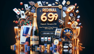 Photorealistic promotional cover with "redbull69" and Thai headline, featuring casino elements and luxury vibe.